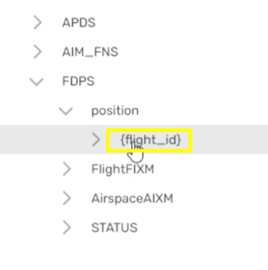 The literal values are now shown as a variable called {flight_id}.